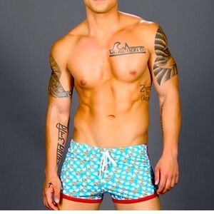 Andrew Christian Pride Rainbow Jogger Shorts Small